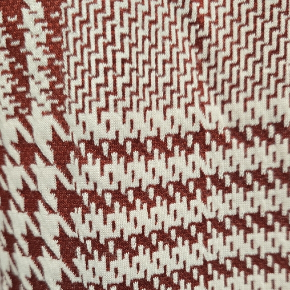 Christian Siriano Wine and Cream Knit Cardigan With Pearl Buttons Size Large - Picture 7 of 12